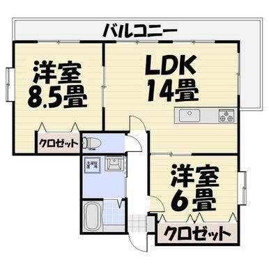 第3脇野コーポ(2LDK/3階)の間取り写真