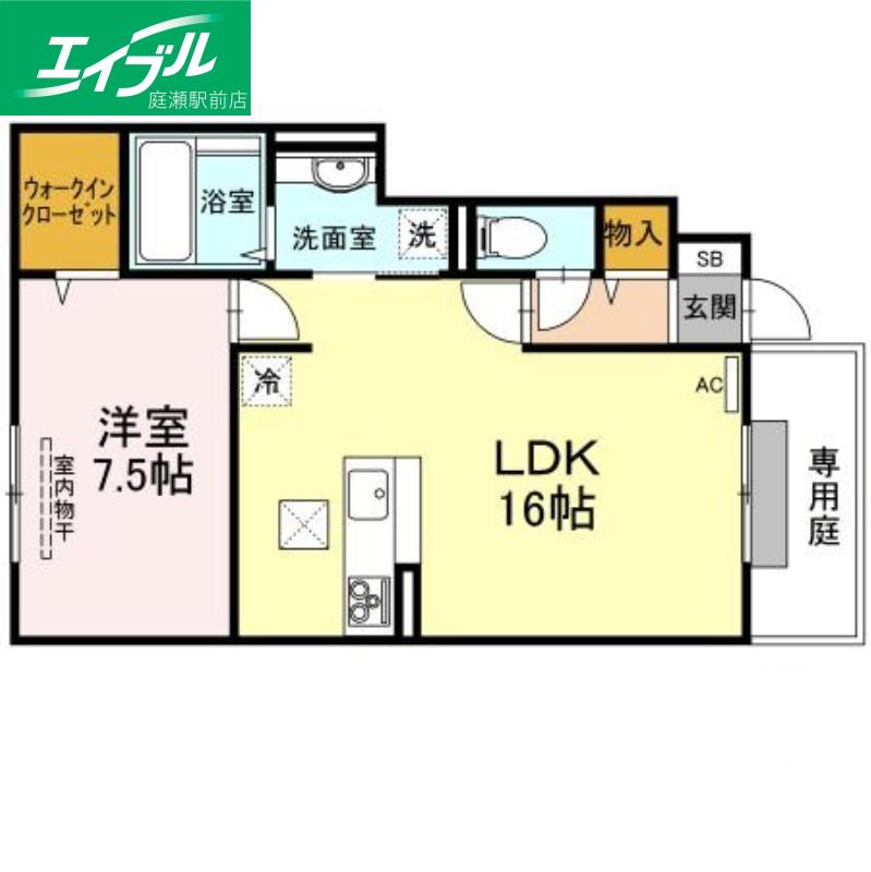 トゥールモンド(1LDK/1階)の間取り写真