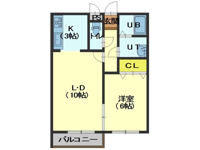 コンフォートパレス花園(1LDK/4階)の間取り写真