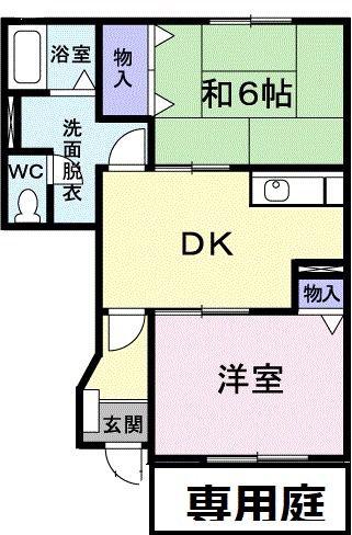 シャルマン富士見が丘(2DK/1階)の間取り写真