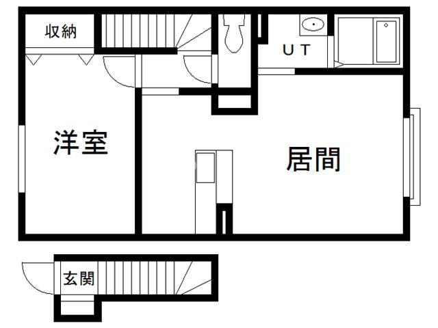 ルグラン橋本(1LDK/2階)の間取り写真