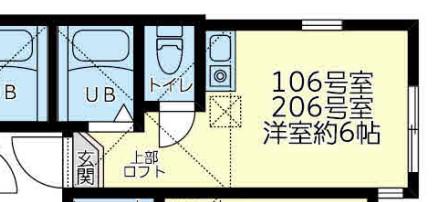 ユナイト四谷クラウド(ワンルーム/2階)の間取り写真