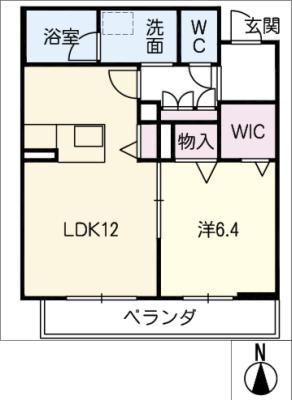 BUENASUERTE(1LDK/2階)の間取り写真