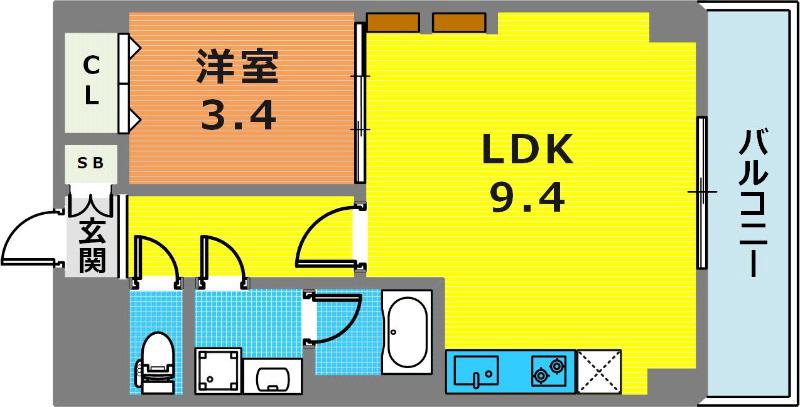 メゾン・ド・リベルテ(1LDK/7階)の間取り写真
