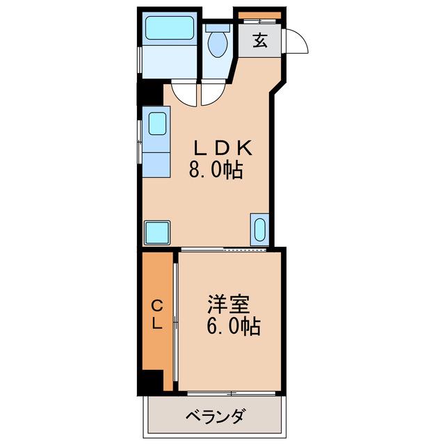 コーポグリーンハウス(1LDK/2階)の間取り写真