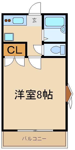 COMS・3(1K/1階)の間取り写真