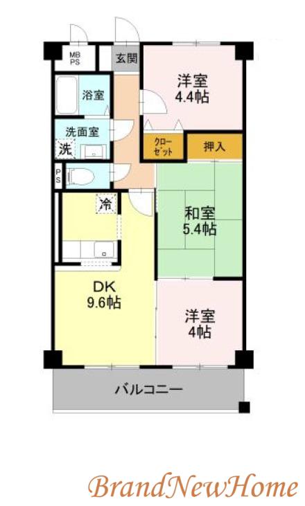 ベルファーレ ヤブウチ(3DK/3階)の間取り写真