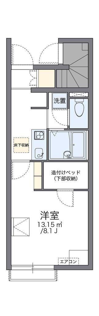 レオネクストプルメリアA(1K/1階)の間取り写真