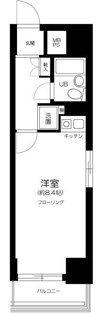藤和シティコープ大森(ワンルーム/2階)の間取り写真