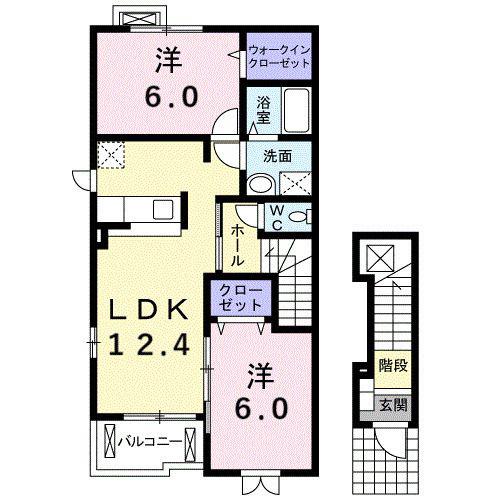 デスパシオ(2LDK/2階)の間取り写真