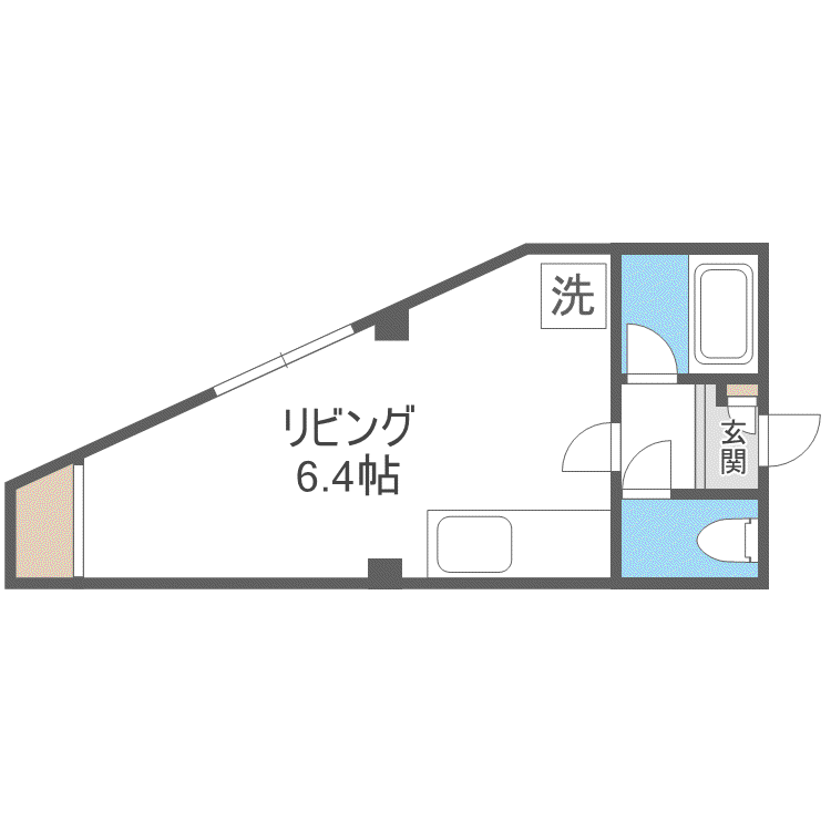 ノースタウン保(ワンルーム/3階)の間取り写真