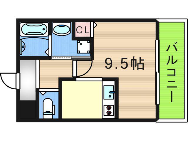 伊勢住之江(1K/2階)の間取り写真