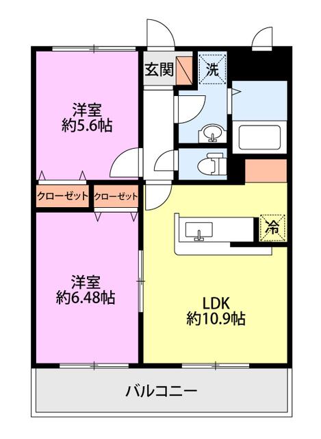 セカンドステージZERO(2LDK/1階)の間取り写真