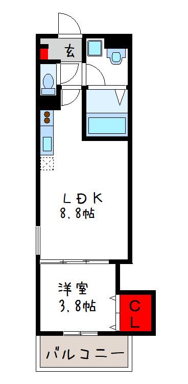 D PORTA DIAMANT(1LDK/3階)の間取り写真