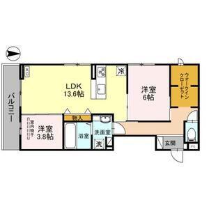 ポルトボヌール(2LDK/3階)の間取り写真