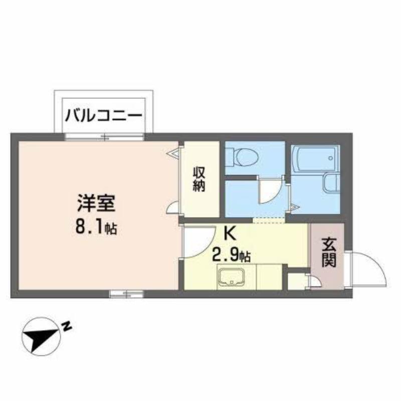 クレストコート支倉(1K/2階)の間取り写真