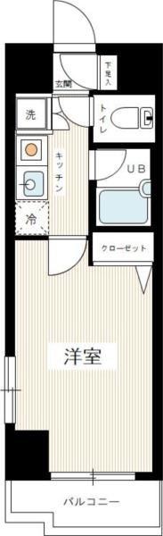 スカイコート森下(1K/6階)の間取り写真