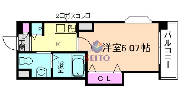 ラ・フォルム梅田ノース(1K/3階)の間取り写真