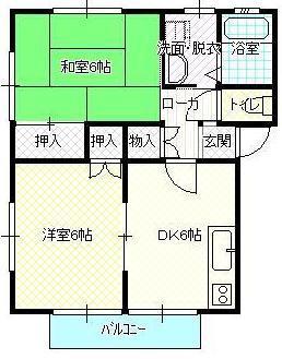 FORESII (2DK/1階)の間取り写真