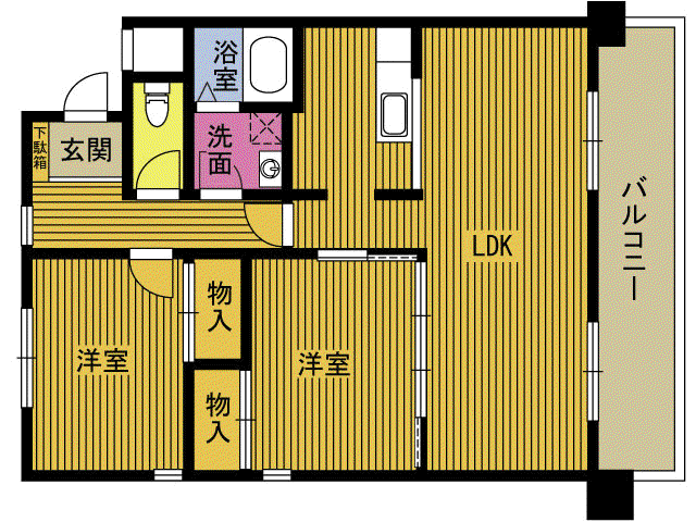 エトワールドゥ(2LDK/3階)の間取り写真