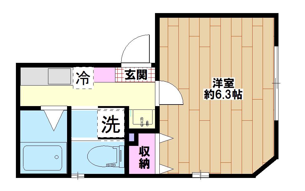 サンライズ谷塚(1K/2階)の間取り写真