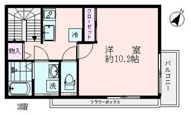 フレミング大崎(1K/3階)の間取り写真
