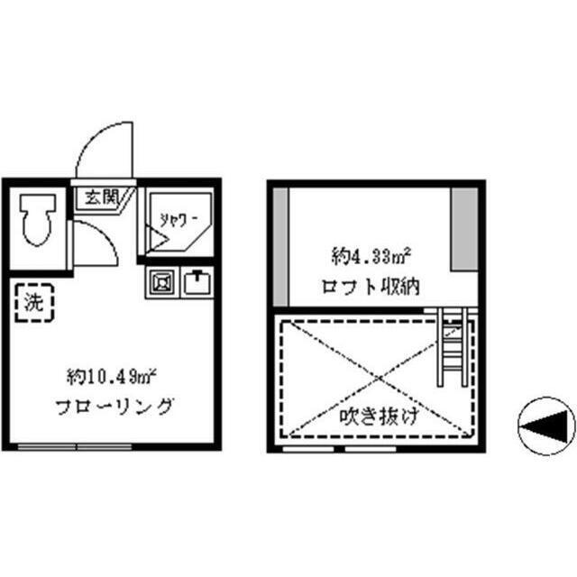 フェリスワンダー(ワンルーム/1階)の間取り写真