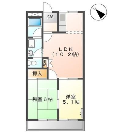 ブルーコーナー(2LDK/2階)の間取り写真