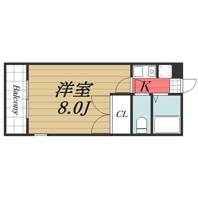 パレス志津(1K/1階)の間取り写真