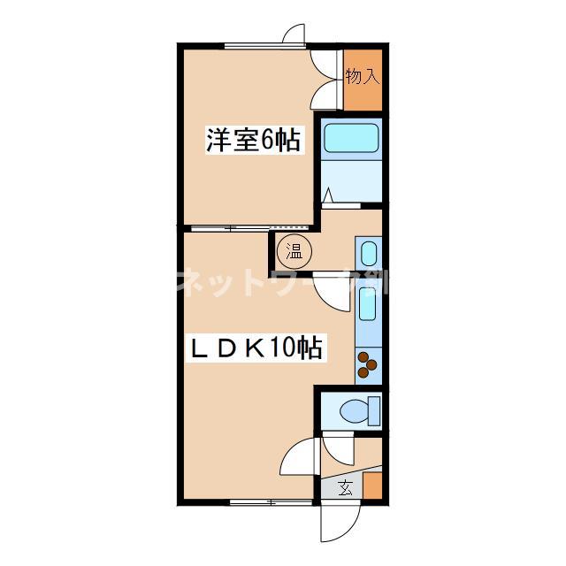 ハイツクリアー(1LDK/1階)の間取り写真