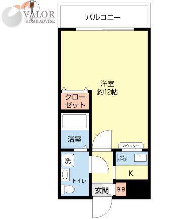 ダイワティアラ村上I(1K/1階)の間取り写真