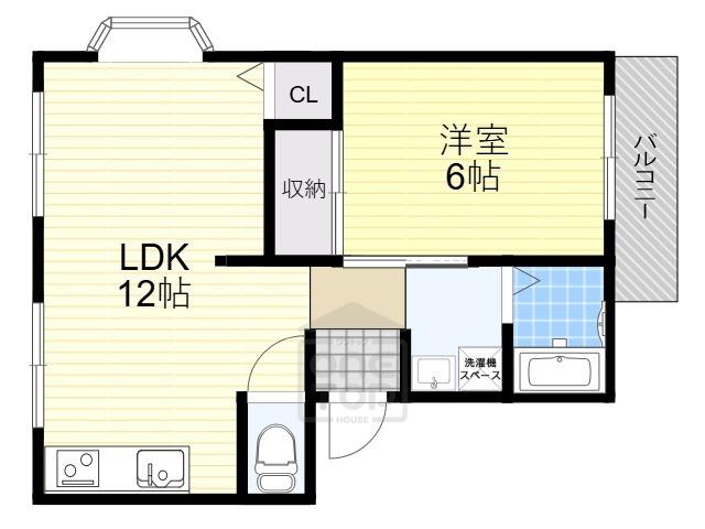 茨木サンライフ(1LDK/1階)の間取り写真