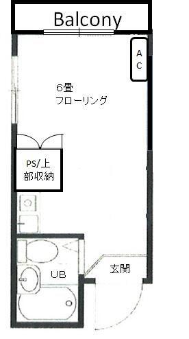 パステル鷹の台(ワンルーム/4階)の間取り写真