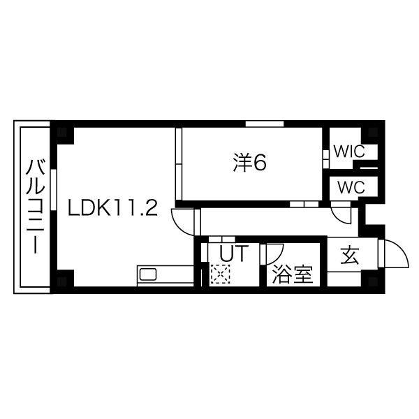 コンフォートA(1LDK/3階)の間取り写真
