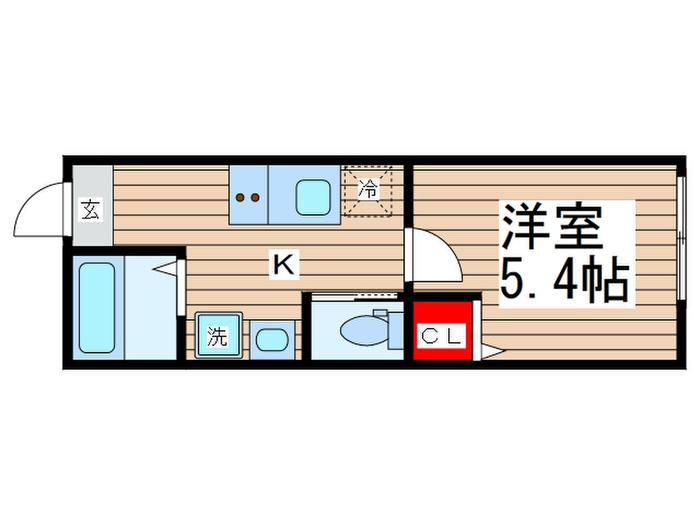 ラメール(1K/1階)の間取り写真