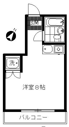 サンパレス目黒(ワンルーム/4階)の間取り写真