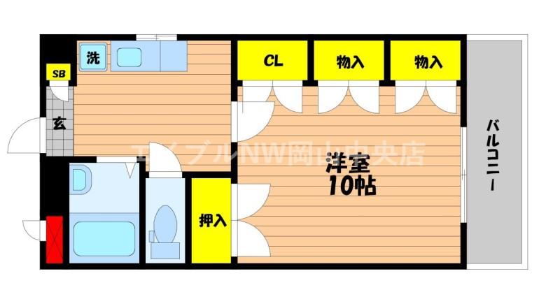 エスポアール大森(1DK/4階)の間取り写真