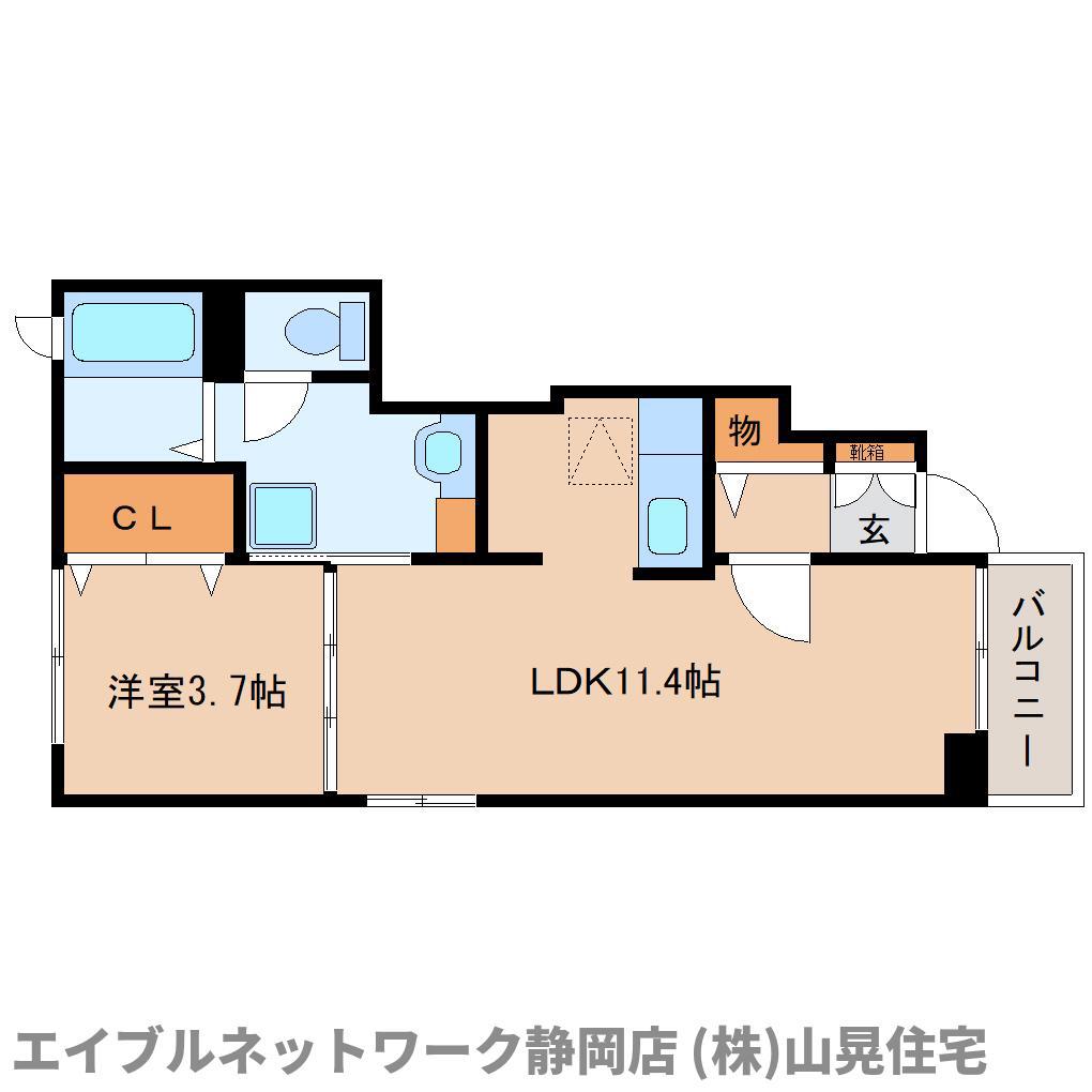 プレジオスE(1LDK/1階)の間取り写真