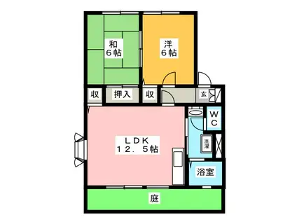 PAO日野A(2LDK/1階)の間取り写真