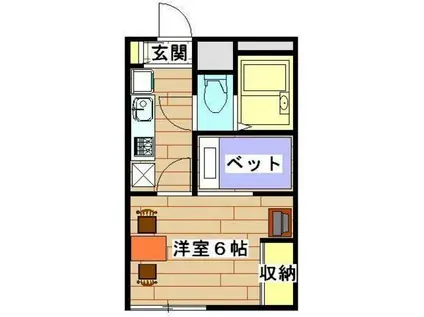 レオパレス末広ガーデン(1K/1階)の間取り写真