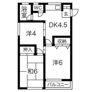 コーポカトウ(3DK/2階)の間取り写真