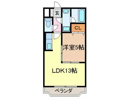 フォレストIII(1LDK/1階)の間取り写真
