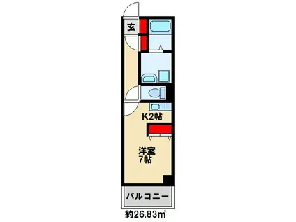 TAKADA.BLD.NO2(1K/3階)の間取り写真