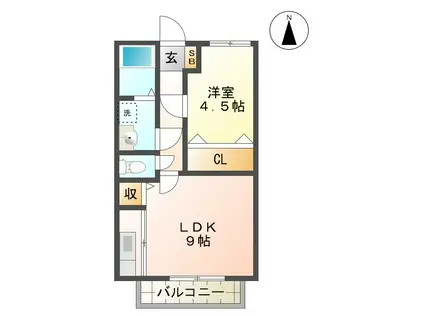 グロリアス雅(1LDK/2階)の間取り写真