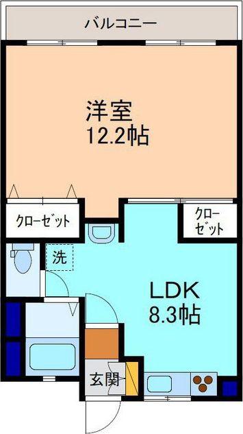 ウェルネスガーデン(1LDK/2階)の間取り写真