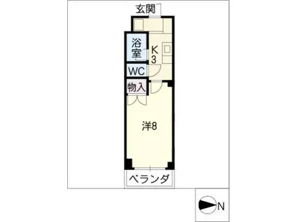 グランシャリオ(1K/3階)の間取り写真