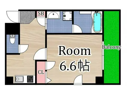ジュネス関目高殿(1K/9階)の間取り写真