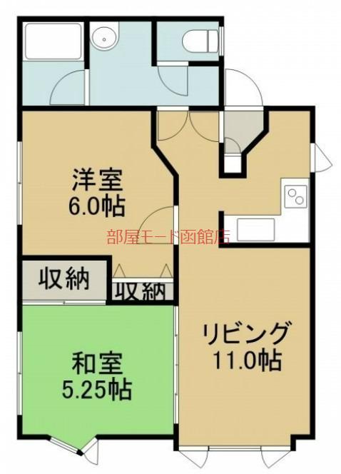 コーポ第2ダックス(2LDK/1階)の間取り写真