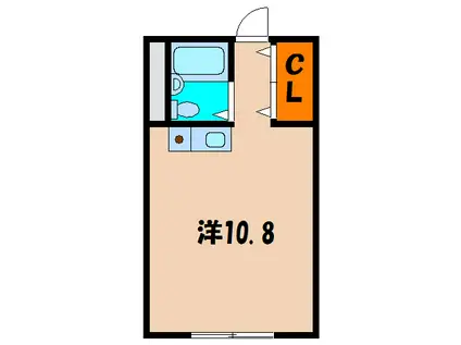 フラットフォーレスト本通2(ワンルーム/2階)の間取り写真