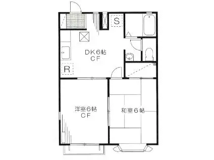 エステート北原(2DK/1階)の間取り写真